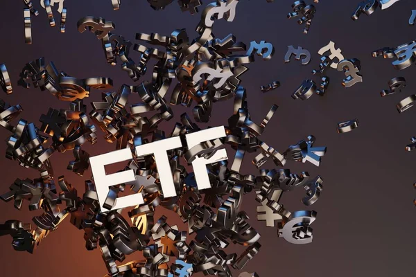 Etf Exchange Traded Fund Mercado Comércio Ico Ipo Tecnologia Financeira — Fotografia de Stock