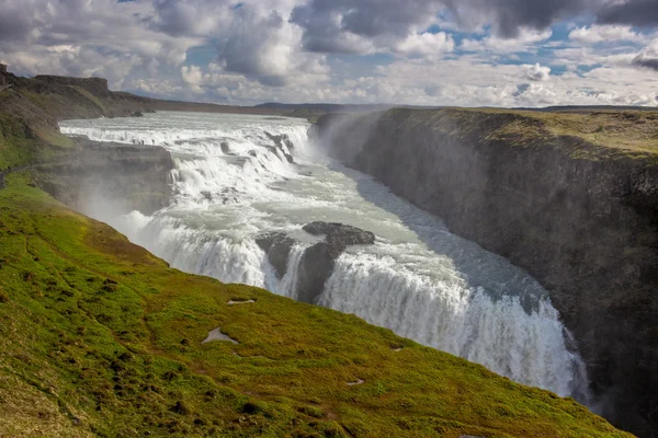 View on big Gullfoss waterfall on Iceland — Stock Photo, Image