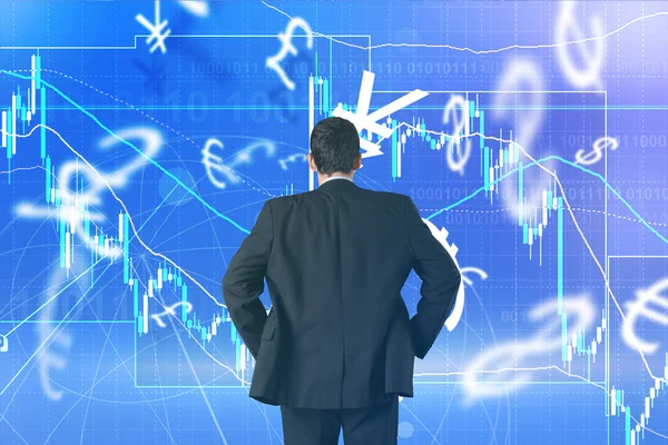 Forex trading concept met zakenman — Stockfoto