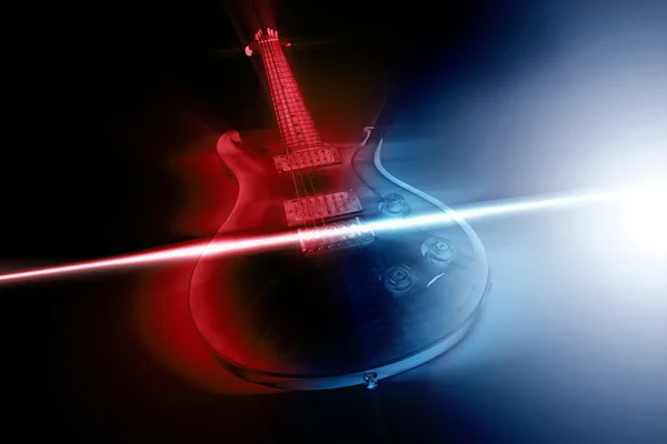 전기 기타와 빛의 광선 — 스톡 사진