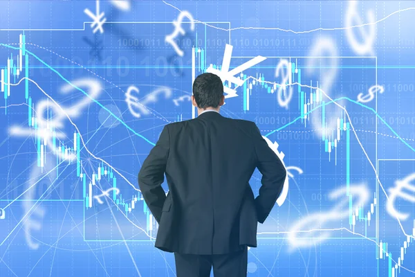 Forex trading concept with businessman — Stock Photo, Image