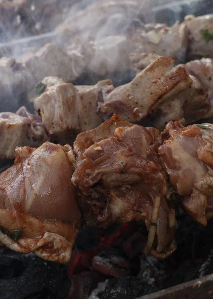 Carne Fumegante Suculenta Cozido Grelha — Fotografia de Stock