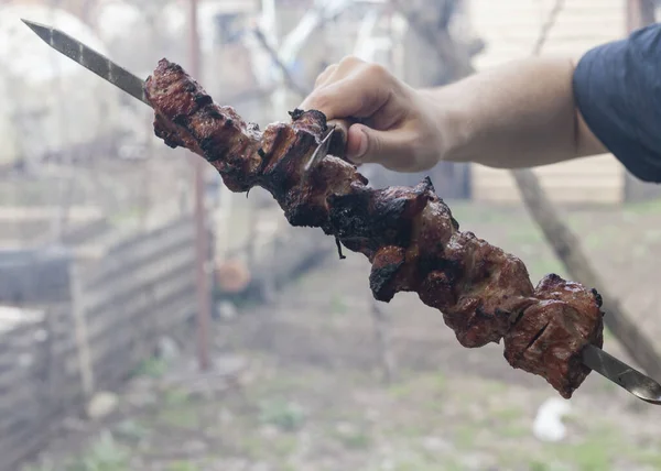 Kebab Pronto Corta Espeto — Fotografia de Stock