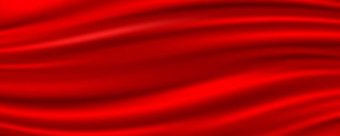 Kırmızı İpek Kumaş Soyut Arkaplan, Vektör İllüstrasyonu