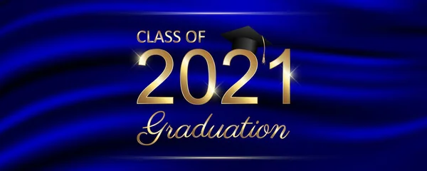 Class 2021 Graduation Text Design Cards Invitations Banner — Stock Vector