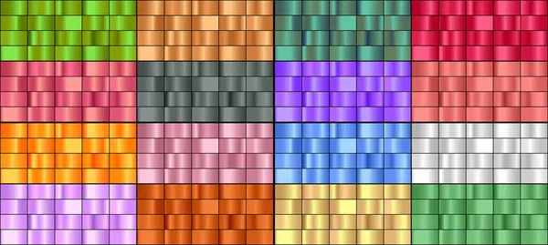 Ensemble Vectoriel Dégradés Métalliques Colorés — Image vectorielle