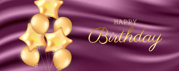 Birthday Festive Background Helium Balloons — Stock Vector