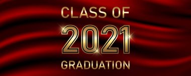 Kart, davet veya afiş için 2021 mezuniyet metin tasarımı sınıfı