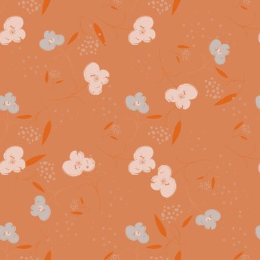 Küçük çiçeklerdeki basit şirin desen. Sefil şık Millefleur 'lar. Çiçeksiz elbise, imalat, duvar kağıtları, baskı, hediye paketi ve koleksiyon defteri.