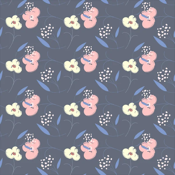 Padrão Bonito Simples Flores Pequenas Shabby Chiques Millefleurs Fundo Sem — Vetor de Stock