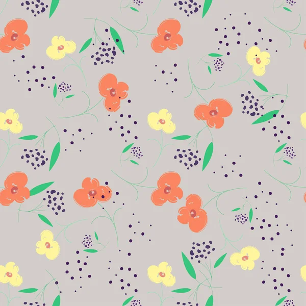 Просто Симпатичный Узор Маленьких Цветках Обветшалые Шикарные Миллефлёры Цветочный Бесшовный — стоковый вектор