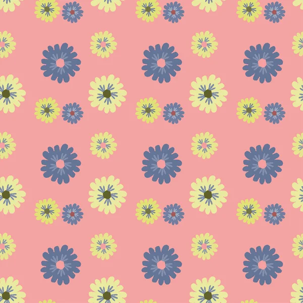 Padrão Bonito Simples Flores Pequenas Shabby Chiques Millefleurs Fundo Sem — Vetor de Stock