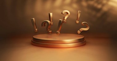 Boş alanı olan minimalist bir vitrin. Sergi ürünleri için boş podyum. 3B görüntüleme.