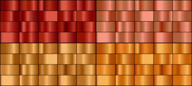 Renkli metal gradyan vektör kümesi.