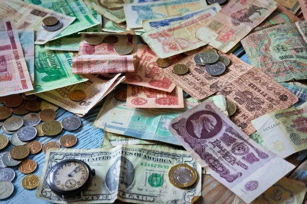 Российские Украинские Белорусские Советские Деньги Разных Лет Деньги Ссср Наличные — стоковое фото