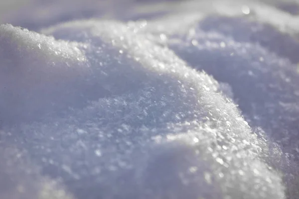 Textura Nieve Real Fondo Macro Nieve Con Cristales — Foto de Stock