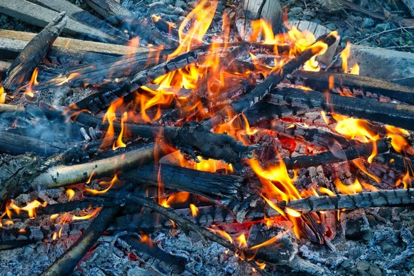 Leña Quemada Chimenea Cerca Leña Quemándose Parrilla Textura Fuego Fotos De Stock Sin Royalties Gratis