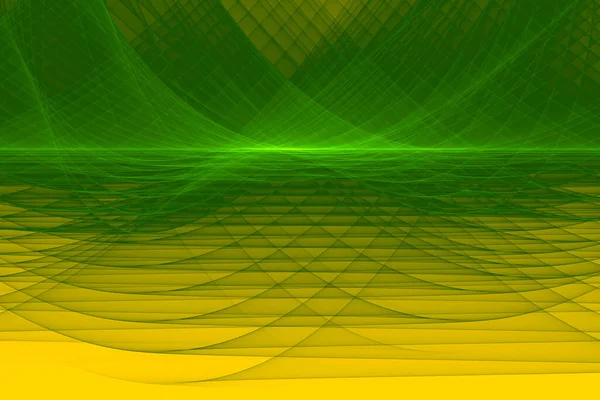 Abstrakt Modern Dynamisk Elegant Grön Och Gul Dekorativa Mönster Våg — Stockfoto