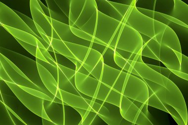 Soyut modern dinamik stil yeşil ve sarı desenli dalga pankartı arka planı.