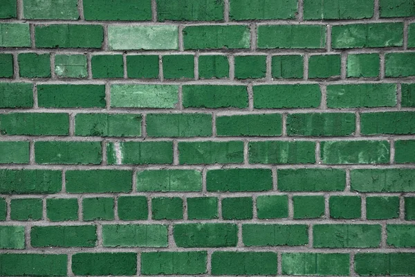 Textura Pared Ladrillo Verde Verde Pintado Parte Horizontal Pared Ladrillo —  Fotos de Stock