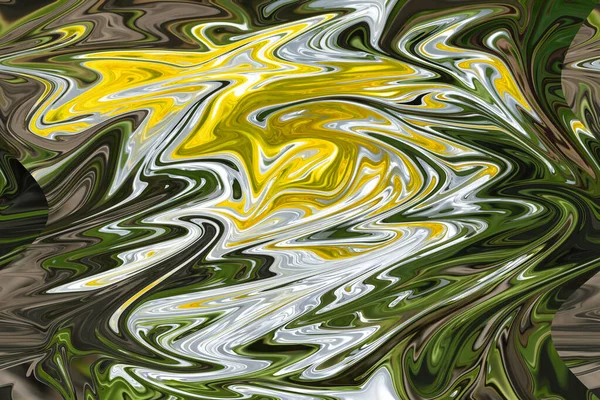 Abstract Modern Dynamic Stylish Yellow Green White Decorative Pattern Wave — Stock Photo, Image