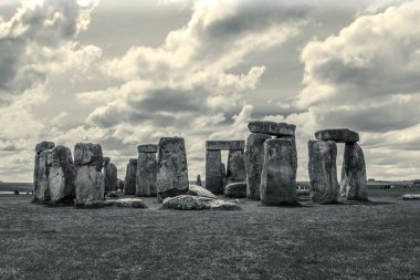 Stonehenge Salisbury, Wiltshire, İngiltere'de yakın. Vintage Fotoğraf.