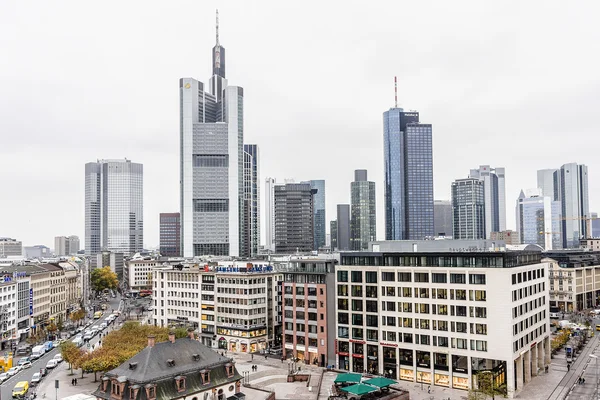 Letecký pohled na Frankfurt, Německo — Stock fotografie