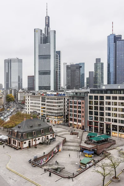 Letecký pohled na Frankfurt, Německo — Stock fotografie