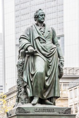 Frankfurt, Almanya Goethe heykeli