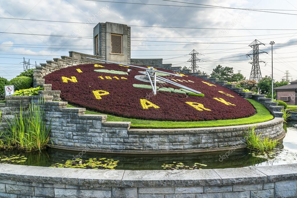 Flower clock in Niagara Parkway, Ontario, Canada.