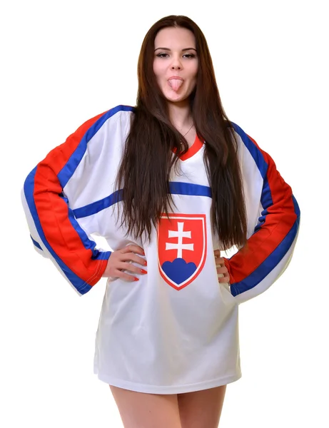 スロバキアの女性ファン — ストック写真