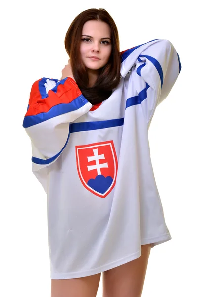 Slovakiska kvinnliga Fan — Stockfoto