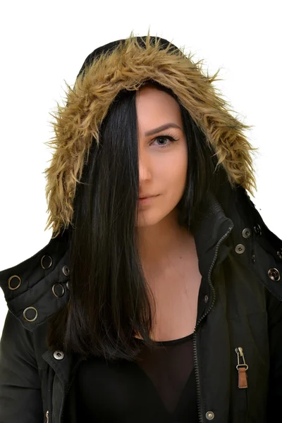 Mulher bonita no casaco de inverno — Fotografia de Stock