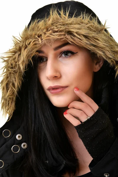 Jovem mulher retrato de inverno — Fotografia de Stock