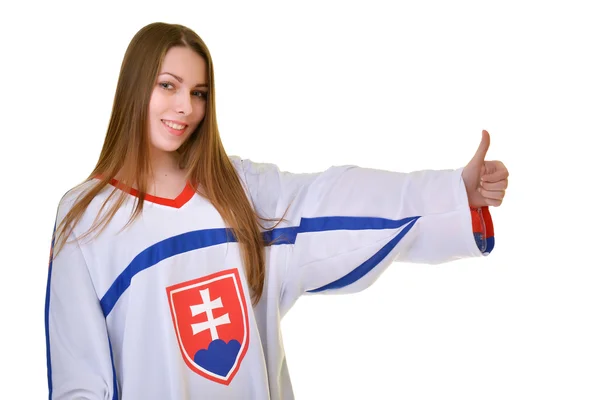 Slovakian sport Fan — Stock Photo, Image