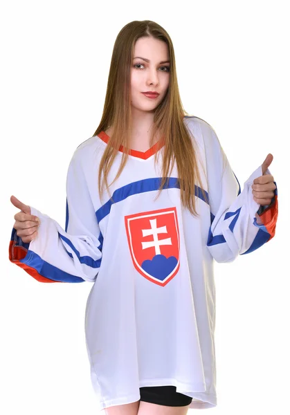 Słowacki sport Fan — Zdjęcie stockowe