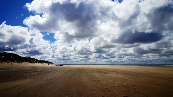 Enorme praia oceânica arenosa — Fotografia de Stock