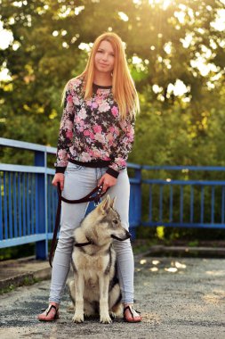 Çekoslovakya wolfdog kadınla