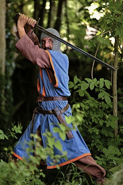 Medieval knight with sword