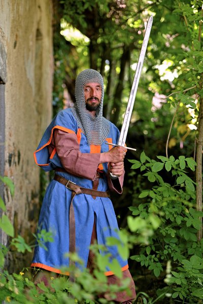 Medieval knight with sword