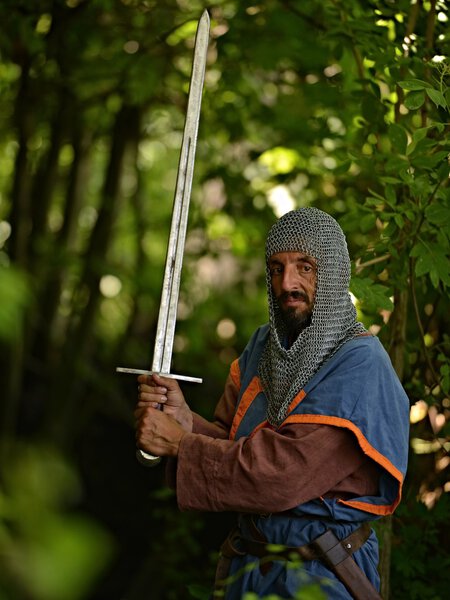 Medieval knight with sword