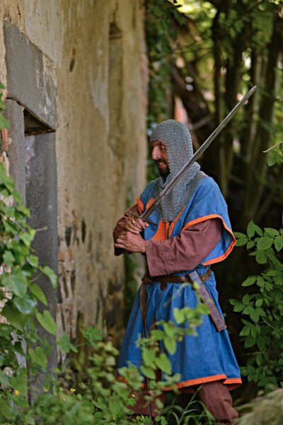 Medieval knight with sword