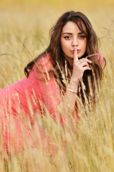 Smiling happy pretty young woman — Stock Photo, Image