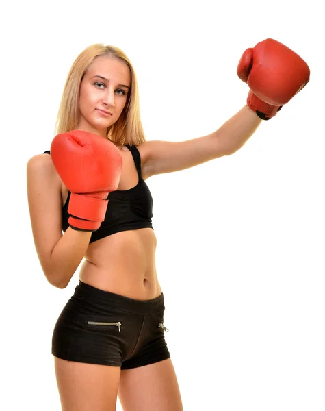 Mujer sexy boxeador — Foto de Stock