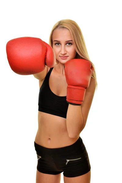 Mujer sexy boxeador — Foto de Stock