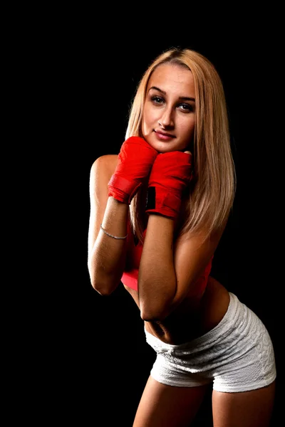 Sexy Boxer meisje — Stockfoto