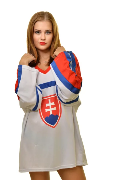 Slovakça fan üzerinde beyaz izole — Stok fotoğraf