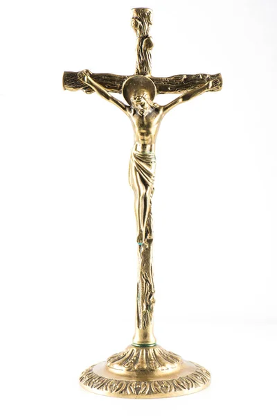 Krzyż Chrześcijański Białym Tle — Zdjęcie stockowe