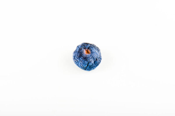 dry blueberry on white background