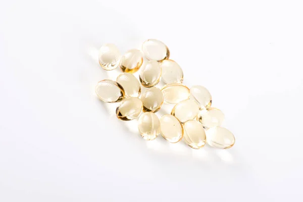 Capsule Vitamina Sfondo Bianco — Foto Stock